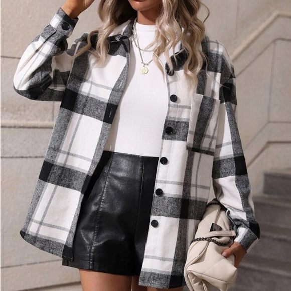 Boho Buffalo plaid coat jacket - Picture 2 of 7